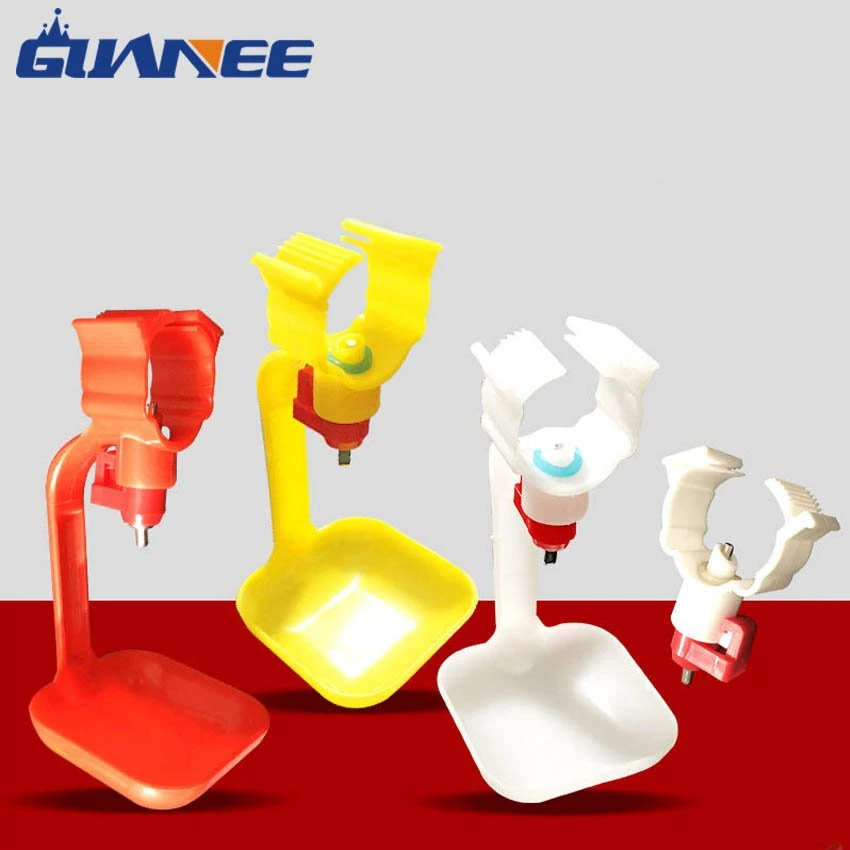 detail of automatic drinking cups for chickens